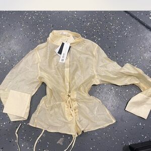 Zara Gold Button Down Shirt